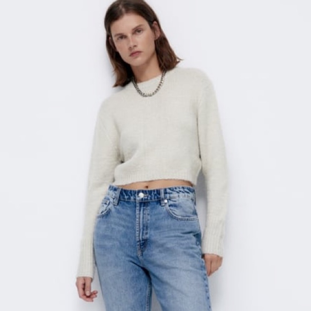 Zara cropped knit sweater